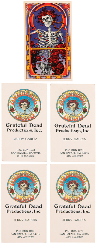 Lot 7172 Jerry Garcia (4) Grateful Dead Productions, Inc. Business Cards