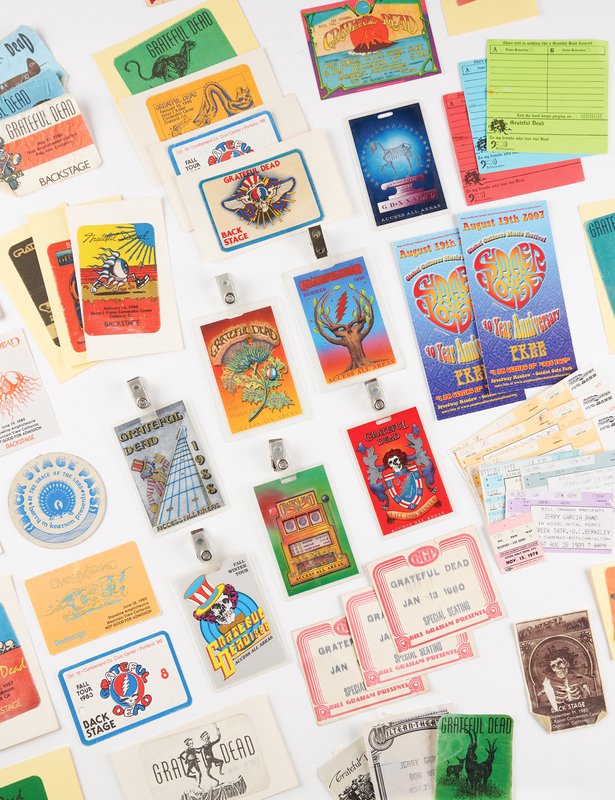 Lot 7179 Grateful Dead (60+) Backstage Passes, Ticket Stubs, and Tour Laminates