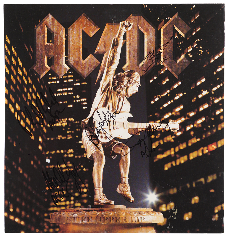 Lot 7324 AC/DC Signed Album Flat - Stiff Upper Lip