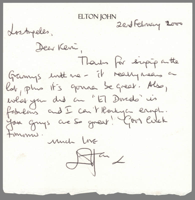 Lot 7355 Elton John Autograph Letter Signed: 
