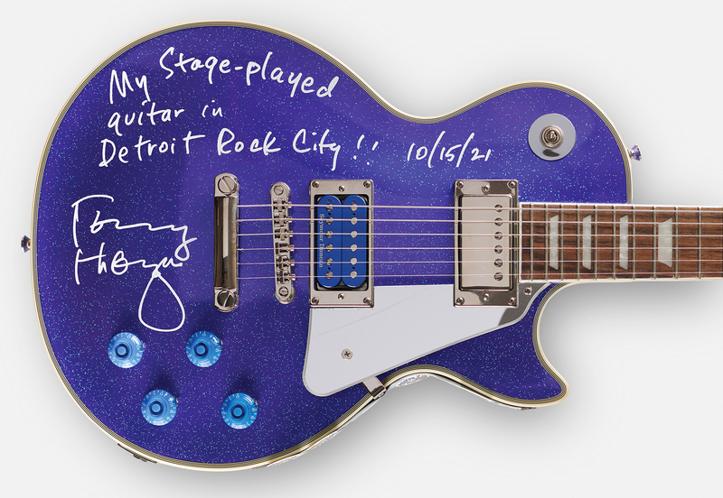 Lot 7491 KISS: Tommy Thayer's Stage-Used Limited Edition 'Electric Blue' Les Paul Guitar - Played at the DTE Energy Music Theatre on October 15, 2021