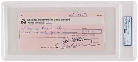 Lot #7002 Beatles (3) Signed Checks with Lennon, McCartney, Harrison, and Starr - A Sought-After Complete Set, Drawn on their Music Publishing Companies - Image 6