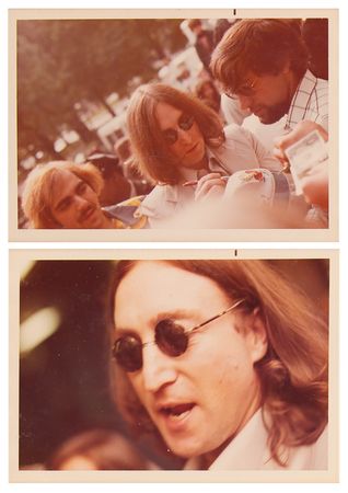 Lot #7017 Beatles: John Lennon Signature with (19) Candid Photographs from the 1975 WFIL Helping Hand Marathon - Image 3