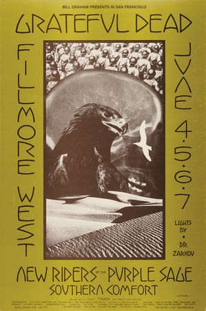 Lot #7176 Grateful Dead (8) Bill Graham Concert Posters, with The Doors, Miles Davis, and Junior Wells - Image 2