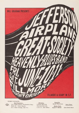 Lot #7307 Jefferson Airplane (11) Bill Graham Concert Posters, with Grateful Dead, Big Brother & The Holding Company, and John Lee Hooker - Image 12