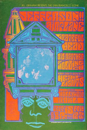 Lot #7307 Jefferson Airplane (11) Bill Graham Concert Posters, with Grateful Dead, Big Brother & The Holding Company, and John Lee Hooker - Image 8