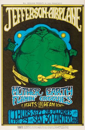 Lot #7307 Jefferson Airplane (11) Bill Graham Concert Posters, with Grateful Dead, Big Brother & The Holding Company, and John Lee Hooker - Image 9