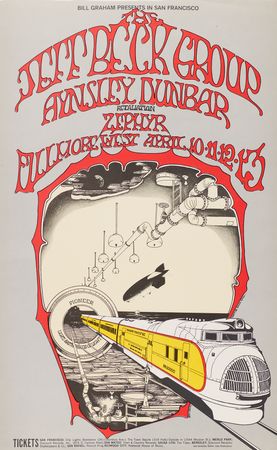 Lot #7299 Fillmore West: (10) Bill Graham Concert Posters, with Santana, Jeff Beck, Chuck Berry, and Humble Pie - Image 3