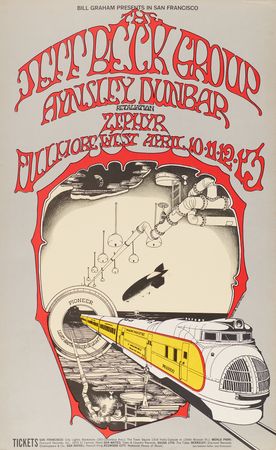 Lot #7300 Fillmore West: (10) Bill Graham Concert Posters with Big Brother & The Holding Company, Moody Blues, Jeff Beck, and Chicago - Image 7