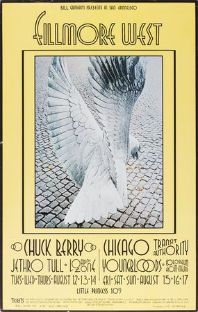 Lot #7301 Fillmore West: (8) Bill Graham Concert Posters, with Chuck Berry, Santana, Steve Miller, and Johnny Winter - Image 6