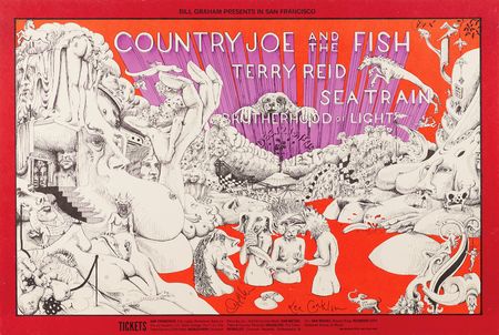 Lot #7289 Country Joe and the Fish: (8) Bill Graham Concert Posters Signed by Barry 'The Fish' Melton - Image 6