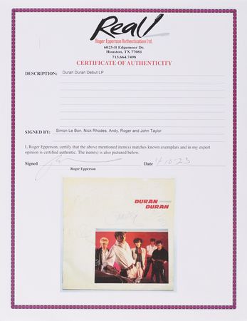 Lot #7418 Duran Duran Signed Album - Self-Titled - Image 2