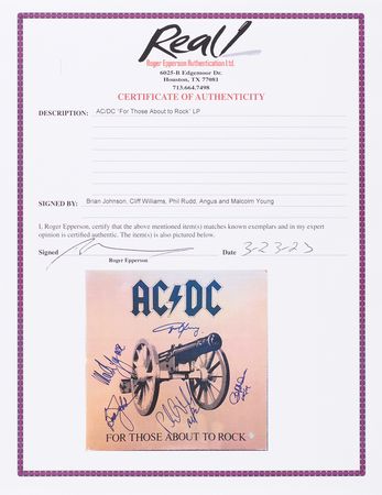 Lot #7490 AC/DC Signed Album - For Those About to Rock - Image 2