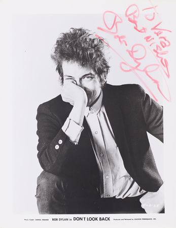 Lot #7091 Bob Dylan Signed Photograph for D. A.