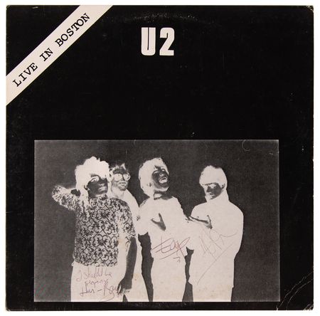Lot #7411 U2 Signed Bootleg Album - Live in Boston