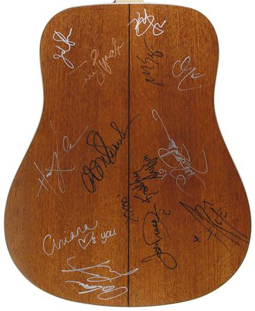 Lot #7408 Guitar of Hope Signed by (50) Celebrities, including Taylor Swift, Britney Spears, and Barbra Streisand - Image 2