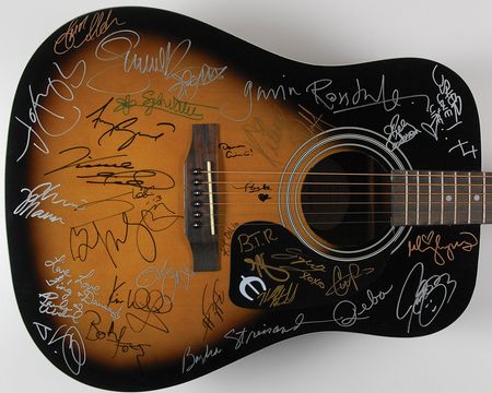 Lot #7408 Guitar of Hope Signed by (50) Celebrities, including Taylor Swift, Britney Spears, and Barbra Streisand - Image 3