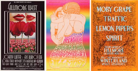 Lot #7295 Fillmore: (3) Bill Graham Posters Signed