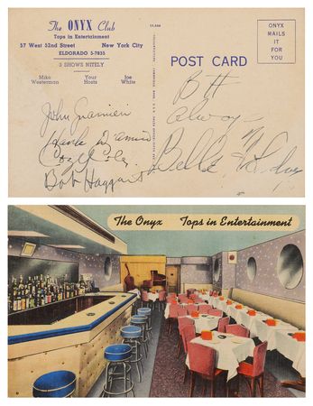 Lot #7247 Billie Holiday Signed Onyx Club Postcard