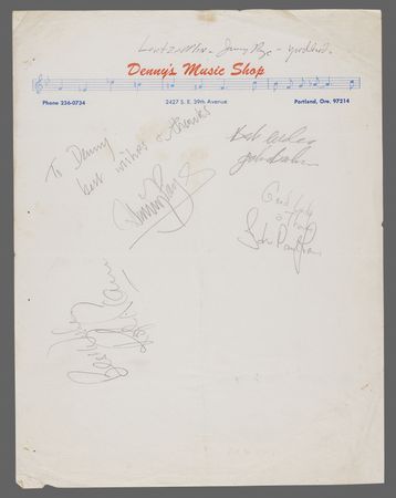 Lot #7220 Led Zeppelin Signatures (1968) - Signed