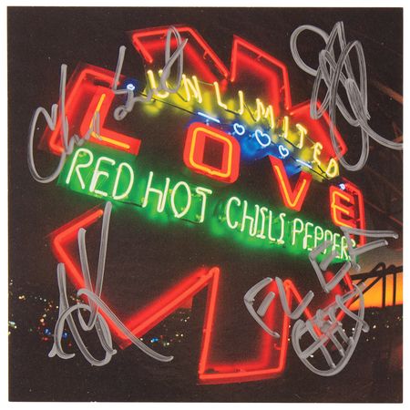 Lot #7485 Red Hot Chili Peppers Signed CD Insert -