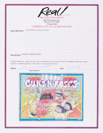 Lot #7419 Guns n' Roses Signed 2023 Houston Concert Poster (Ltd. Ed. #37/250) (24˝ x 18˝) - Image 2