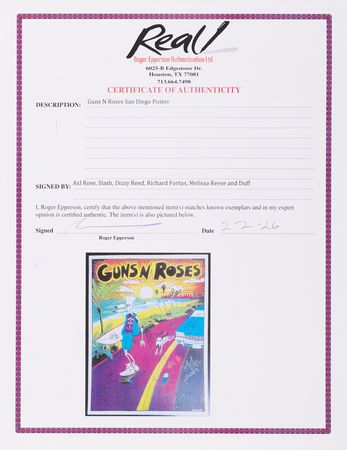 Lot #7420 Guns n' Roses Signed 2023 San Diego Concert Poster (Ltd. Ed. #49/250) (18˝ x 24˝) - Image 2
