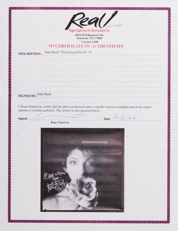 Lot #7414 Kate Bush Signed Poster for 'The Sensual World' (36˝ x 36˝) - Image 2