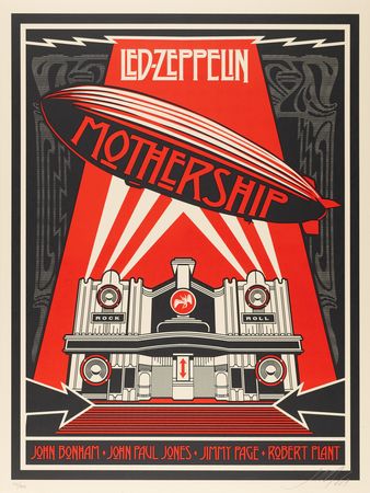 Lot #7232 Led Zeppelin: Shepard Fairey Signed