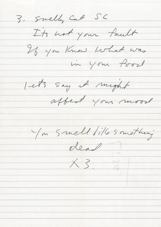 Lot #7410 The Pretenders: Chrissie Hynde Autograph Letter Signed to Friends Actress Lisa Kudrow, Sending Her Handwritten Lyrics to the Show’s Iconic Song, ‘Smelly Cat’ - Image 5