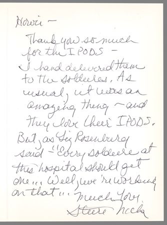 Lot #7427 Fleetwood Mac: Stevie Nicks Autograph Letter Signed - Thanking the President of Reprise Records for Supplying iPods for Soldiers - Image 1