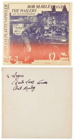 Lot #7318 Bob Marley Signed Bootleg Album - Jah