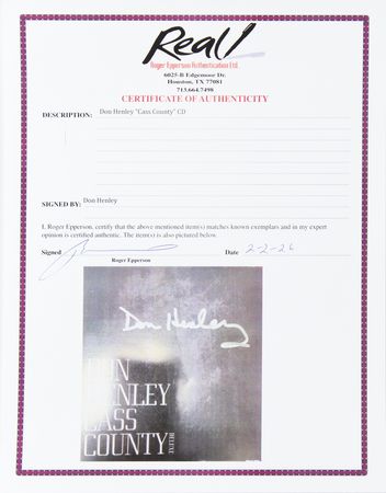 Lot #7347 The Eagles: Don Henley Signed CD Booklet - Cass County - Image 2