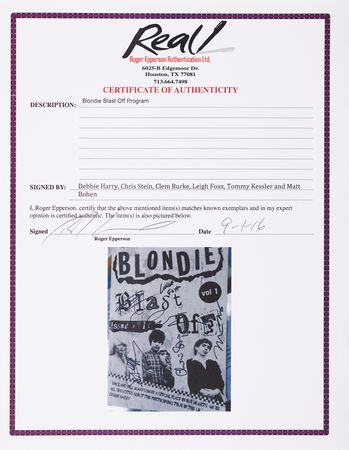 Lot #7328 Blondie Signed 2013 Tour Program - Image 2