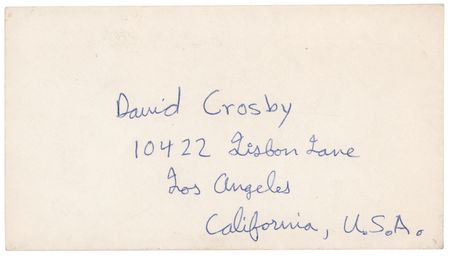 Lot #7268 David Crosby Autograph Letter Signed on Buying a Boat: 