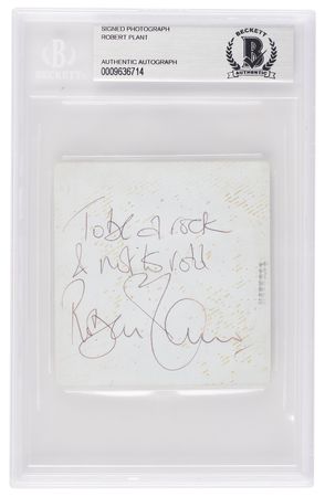 Lot #7226 Robert Plant Autograph Lyrics Signed from 'Stairway to Heaven' - 