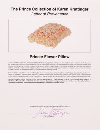 Lot #7454 Prince's Personally-Owned Flower Pillow - Image 4