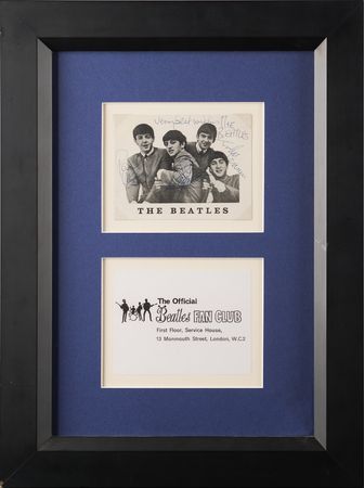 Lot #7006 Beatles Signed Fan Club Promo Card (Late