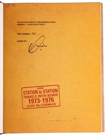Lot #7329 David Bowie Signed Book - From Station to Station (Ltd. Ed. #709/2000) - Image 4