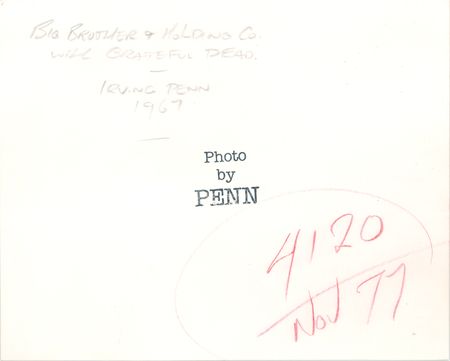 Lot #7180 Grateful Dead and Big Brother and the Holding Company Photograph by Irving Penn - Image 2