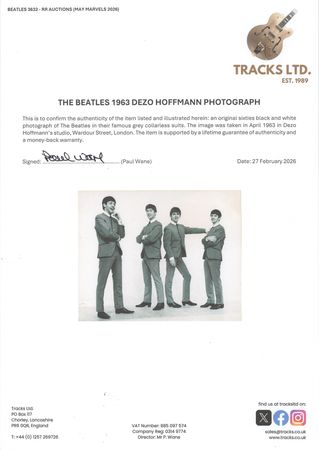 Lot #7052 The Beatles Vintage 1963 Photograph (Dezo Hoffmann) - Image 2