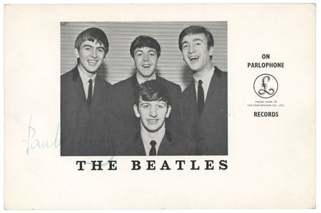 Lot #7059 Beatles 1963 Parlophone Records Promotional Card - Image 1