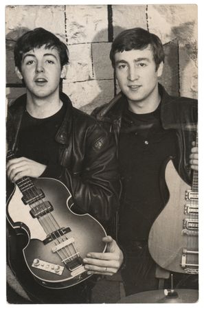 Lot #7076 John Lennon and Paul McCartney Vintage 1961 'Cavern Club' Photograph - Image 1