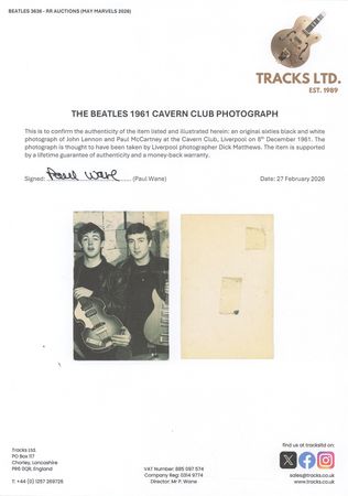 Lot #7076 John Lennon and Paul McCartney Vintage 1961 'Cavern Club' Photograph - Image 2
