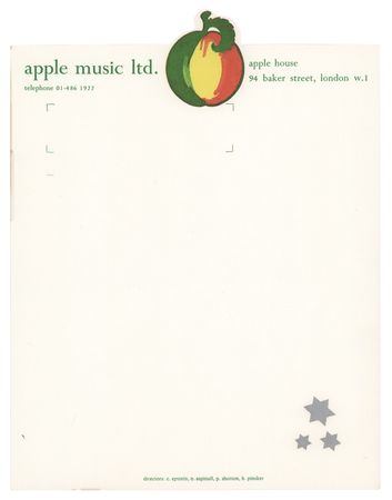 Lot #7060 Beatles: Apple Music Ltd. Letterhead Sheet (1967) - Image 1