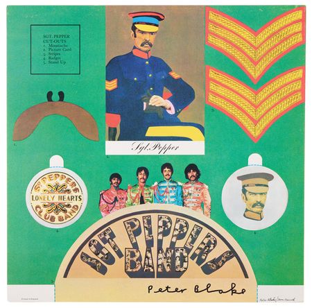 Lot #7070 Peter Blake Signed Inner Album Sleeve - Sgt. Pepper's Lonely Hearts Club Band by the Beatles - Image 1