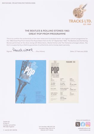 Lot #7062 Beatles and Rolling Stones 1963 'The Great Pop Prom' Program - Image 4