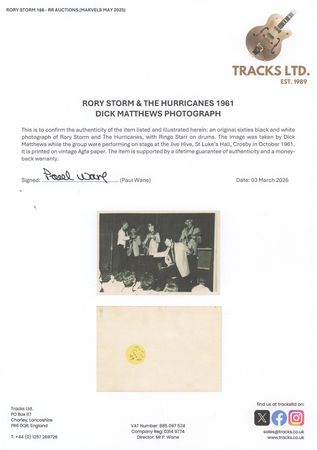 Lot #7087 Ringo Starr Original 1961 Photograph by Dick Matthews (Rory Storm and the Hurricanes) - Image 2