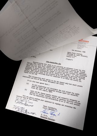Lot #7016 John Lennon Twice-Signed Contract with