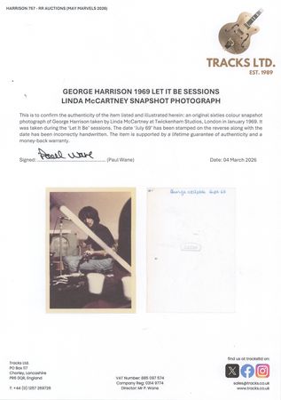 Lot #7072 George Harrison Vintage Candid Photograph by Linda McCartney (1969) - Image 2
